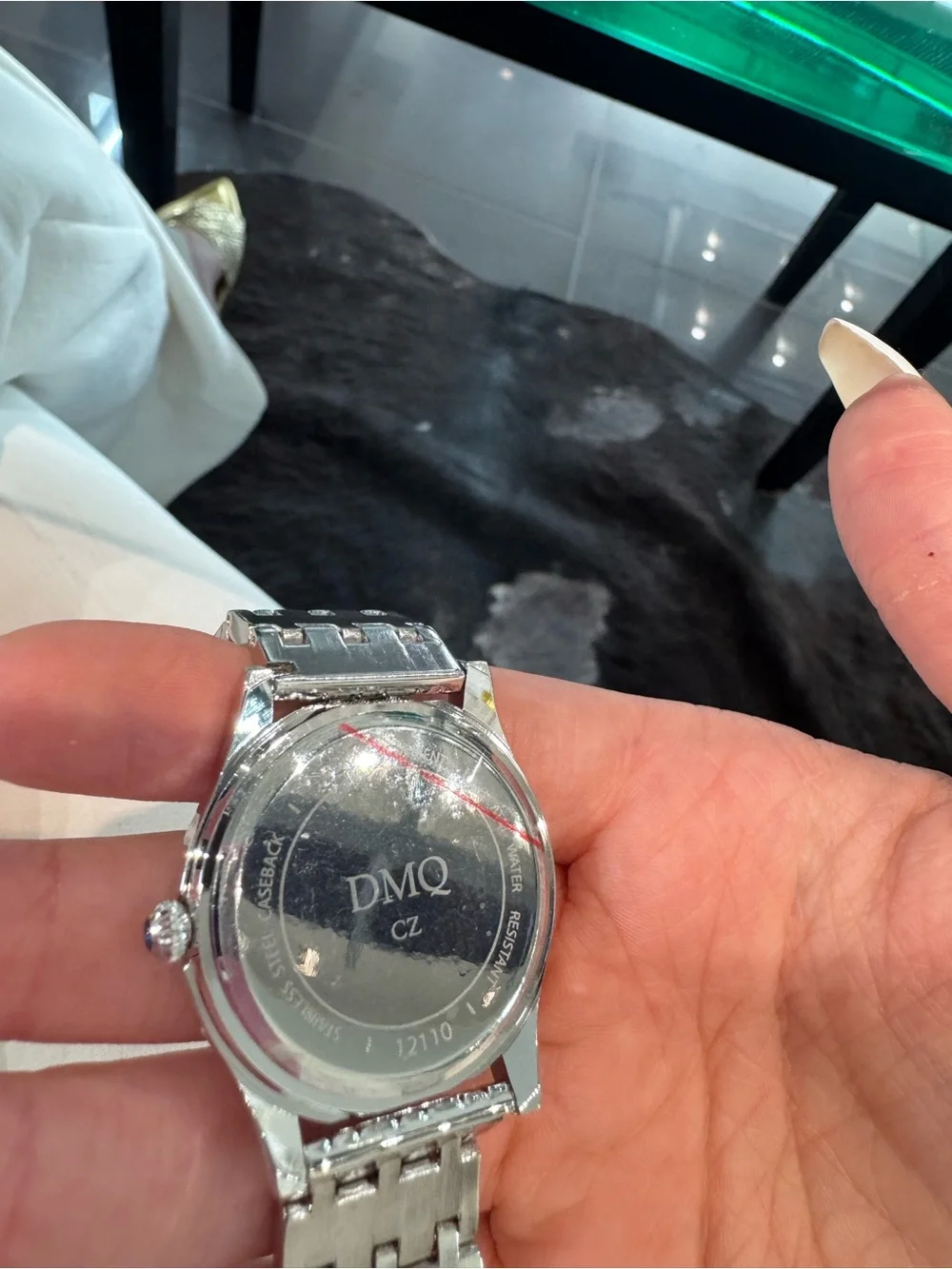 New DMQ Women's Silver-Tone Quartz Watch - Crystal Bezel